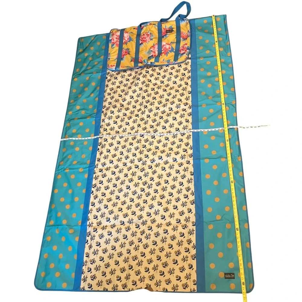 Matilda Jane Beach Bum Foldable Picnic Blanket Tote Bag Yellow Turquoise Travel